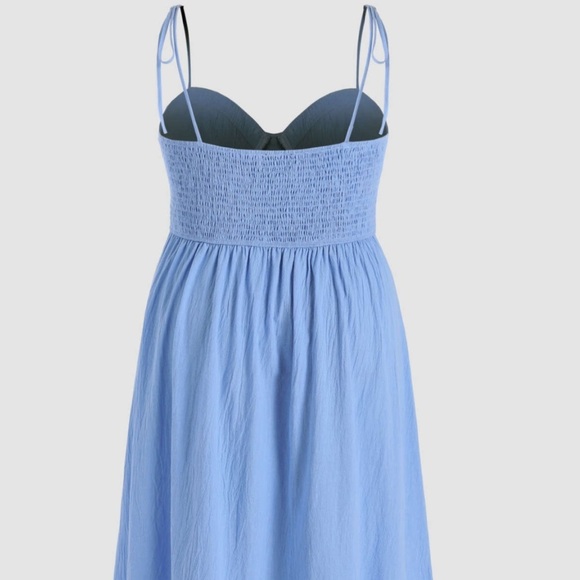 Curve & Plus Solid Tie Shoulder Midi Dress​ - Picture 3 of 5